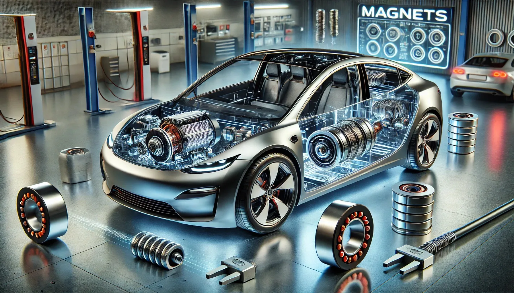 Magnetische Komponenten der HVAC-Einheit im Fahrzeug