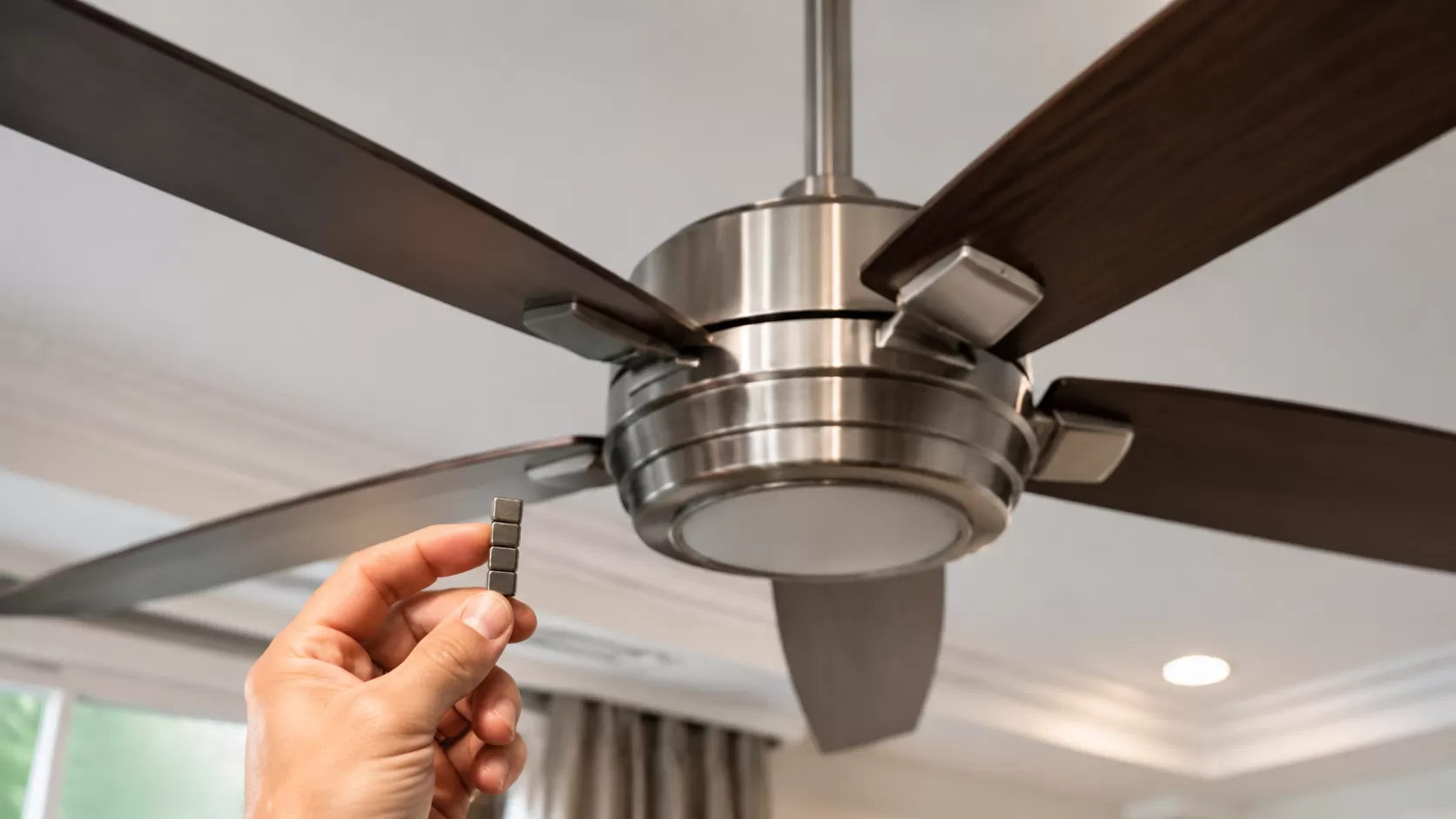 Magnetic fixes for ceiling fan wobble